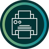 Printer Line with small circle background vector