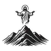 Jesus Christ Monochrome Expression in Art vector