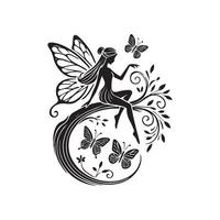 Enchanting Fairy Silhouette with Tooth Fairy Magic vector