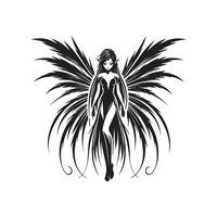 Dreamy Tooth Fairy Silhouette for Scrapbooking Projects vector