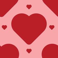 All over seamless repeat pattern with ditsy small red hearts tossed on background. Simple cute Valentines day background vector