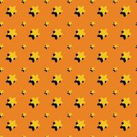 seamless pattern with starfish illustration in color on yellow background. Sea star sketch, sea drawing. Summer ocean beach seaside print for background, textile, fabric vector