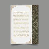 cover of elegant pattern motif in gold color vector