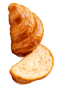 parte superior ver de delicioso marrón cuerno con medio en apilar aislado con recorte camino en archivo formato png