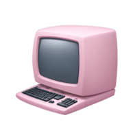 A pink computer with a keyboard and mouse png
