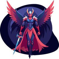 A flat illustration of brave swordsman vector
