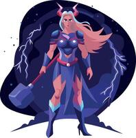 Ninja character in fighting pose, flat illustration vector