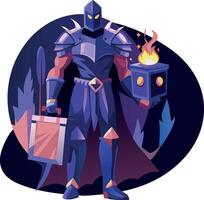 Flat character illustration of a sorceress vector