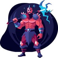 A flat illustration of brave swordsman vector
