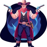 A flat illustration of strong fighter character vector