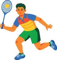 A flat style icon of badminton player vector