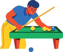 A flat character icon of playing billiards vector