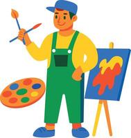 A flat style icon of a painter vector
