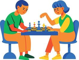 A flat icon of playing chess vector