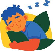 Flat style icon showing a person sleeping vector