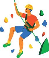 A flat icon of rock climbing character vector