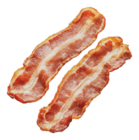 Crispy bacon strips on a clean white background png