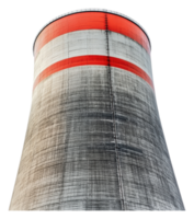 Cooling tower with distinct red and gray patterns png