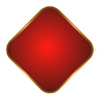 Red text box square with a gold border on a transparent background png