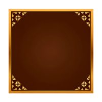 Text box frame with a golden border on transparent background png