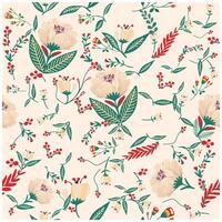 It incorporates various elements such as drawings, fabric textures, and embroidery styles. This illustration is suitable for applications like wrapping paper or textile designs. vector
