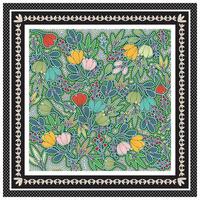 Flowers Print Placement in multicolor, Line and Dot Texture Background vector