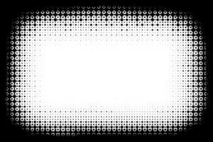 Comic halftone pop art rectangular frame. Abstract dotted texture background vector