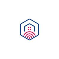 Smart home Two color simple lines icon vector