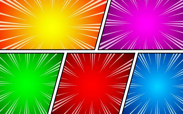 Colorful comic book page scene background template
