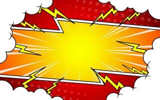 Comic book page template with rays, radials, halftones and dots effects in various colors. Pop art style. vector