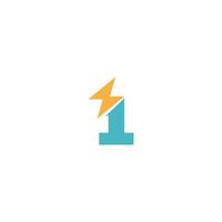 Creative logo design combination of numbers one lightning creative logo template for graphic needs on a white background. Logo Design vector