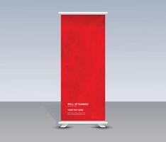 Modern red shadow roll up banner template design for cover and text vector