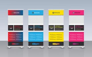 Modern geometric business roll up banner design template vector