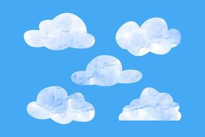 Set Of Clouds Watercolor vector