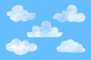 Set Of Clouds Watercolor vector