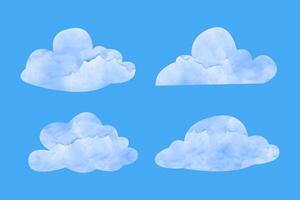 Set Of Clouds Watercolor vector