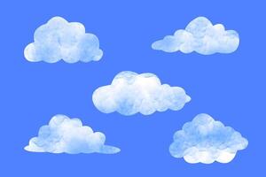 Set Of Clouds Watercolor vector