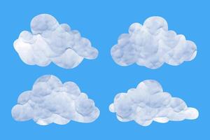 Set Of Clouds Watercolor vector