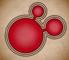 Infographic with red cut circles vector