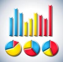 Infographic with graph and pie diagrams vector