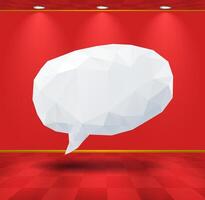 White geometric speech bubble in the room vector