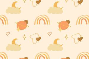 Pattern Hand drawn abstract organic boho vector