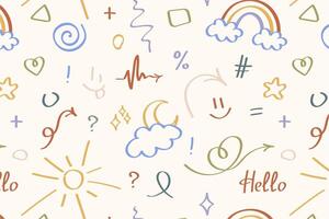 Colorful funny doodles - pattern, cute pattern, doodles, lines. vector
