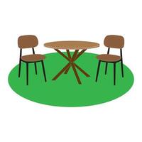 set of cafe tables and chairs icon design vector