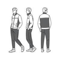 Three different styles of men's jackets vector