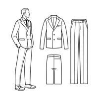 A drawing of a man in a suit and tie vector