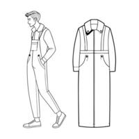 A man in overalls and a jacket vector