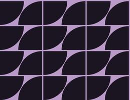 Modern geometric pattern with quarter circles on a lavender background, arranged in a grid. The abstract, repetitive minimalistic design, good for backgrounds, wallpapers, or decorative applications vector