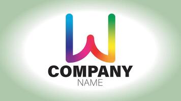 A rainbow letter w logo design vector