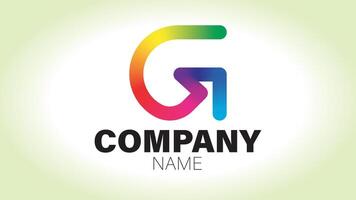 The letter g logo design with a rainbow color vector
